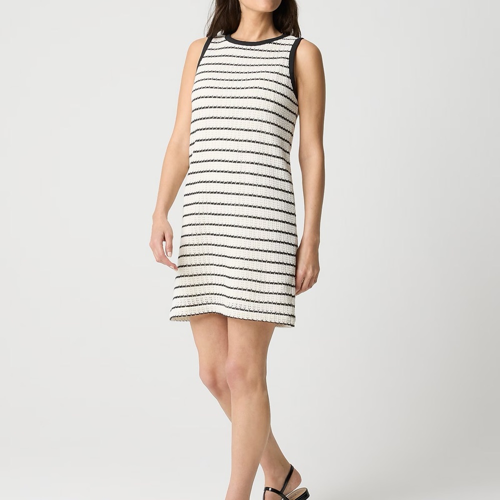 J. Crew Black and White Striped Mini Dress Sz XL NWT
